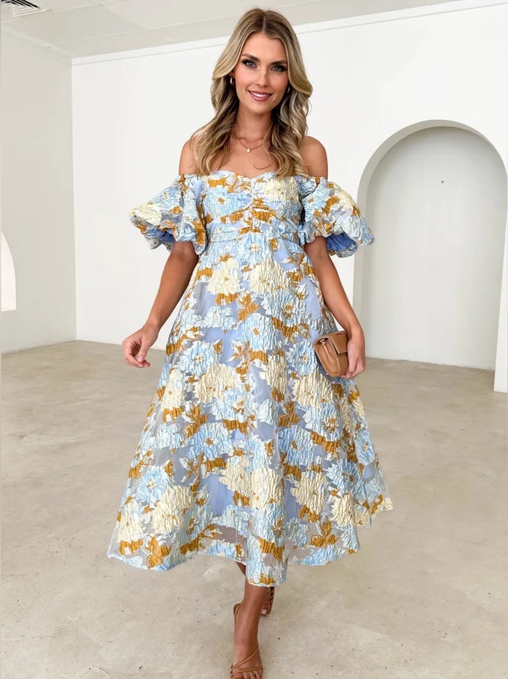 Off shoulder midi dress size 8